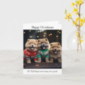 Carte de Noël Chow Chow Puppies (Fleur jaune)