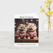 Carte de Noël Chow Chow Puppies (Fleur jaune)