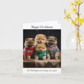 Carte de Noël Chow Chow Puppies (Fleur jaune)