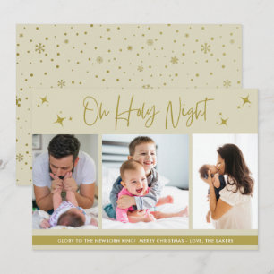 Carte de Noël chrétienne avec 3 photos "Ô nuit sai