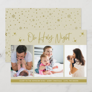 Carte de Noël chrétienne avec 3 photos "Ô nuit sai