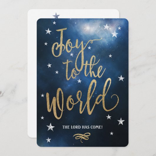 Carte de Noël chrétienne Joy to the World! (Devant / Derrière)