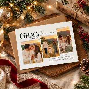 Carte de Noël chrétienne religieuse Grace 3 photos