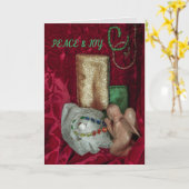 Carte de Noël chrétienne religieuse Jésus & ange (Fleur jaune)