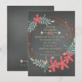 Carte de Noël chrétienne rustique à tableau noir (Devant / Derrière)