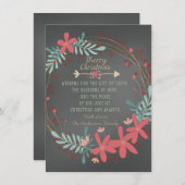 Carte de Noël chrétienne rustique en tableau noir (Devant / Derrière)