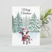 Carte de Noël Christmas Cow Flat (Debout devant)