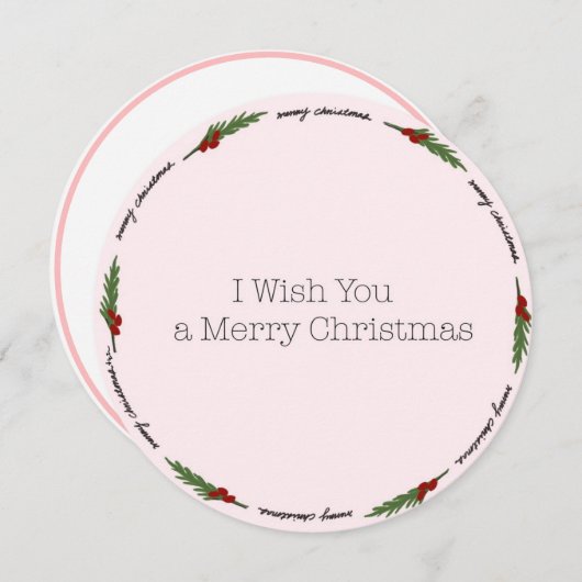 Carte de Noël circulaire (Devant / Derrière)