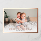 Carte de Noël classique à bordure de papier métall (Recto)