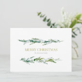 Carte de Noël Classique à la Verdure d'Hiver (Debout devant)