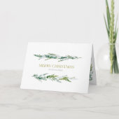 Carte de Noël Classique à la Verdure d'Hiver  (Devant)