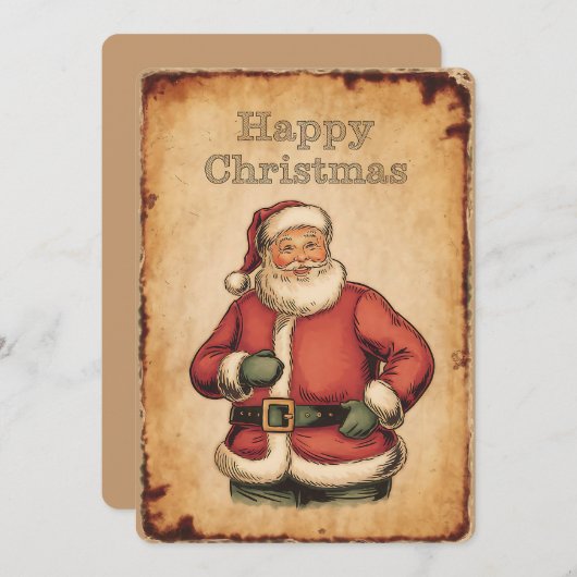 Carte de Noël classique au Père Noël (Devant / Derrière)