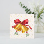 Carte de Noël Classique aux Cloches de Noël (Debout devant)