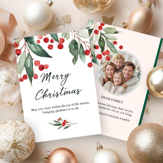 Carte de Noël classique avec vœu chaleureux d'hive