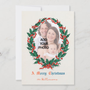 Carte de Noël Classique avec Votre Photo