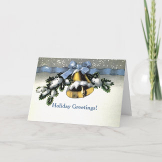 Carte de Noël classique Bell Ribbon