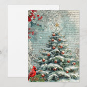 Carte de Noël classique de style vintage tradition (Devant / Derrière)