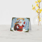 Carte de Noël classique du Père Noël (Fleur jaune)