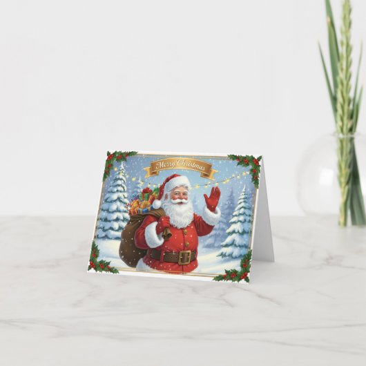 Carte de Noël classique du Père Noël (Devant)