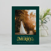 Carte de Noël classique en papier métallisé Mariés (Debout devant)