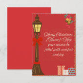 Carte de Noël Classique Marron – Écriture de Fêtes (Devant / Derrière)
