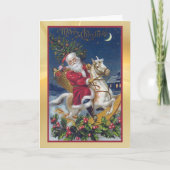 Carte de Noël classique Père Noël Rocking Horse (Devant)