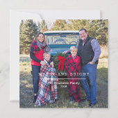 Carte de Noël classique photo Joyeuse et Lumineuse (Devant)