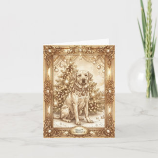 Carte de Noël classique vintage Labrador Retriever