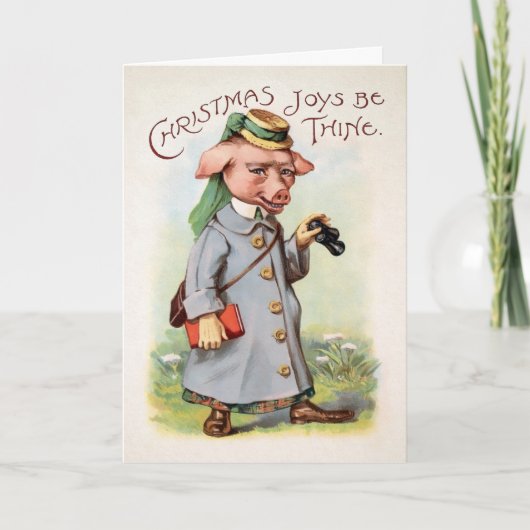 Carte de Noël cochonne victorienne (Devant)