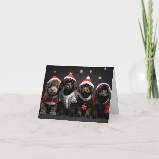 Carte de Noël Cockapoo Puppies (Devant)