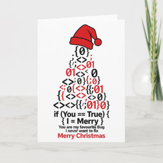 Carte de Noël Coding Christmas Tree - Cadeau Roman
