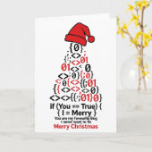 Carte de Noël Coding Christmas Tree - Cadeau Roman (Fleur jaune)