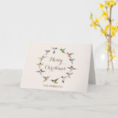 Carte de Noël Colibri personnalisée (Fleur jaune)