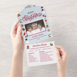 Carte de Noël Collage de recettes Photo de Noël