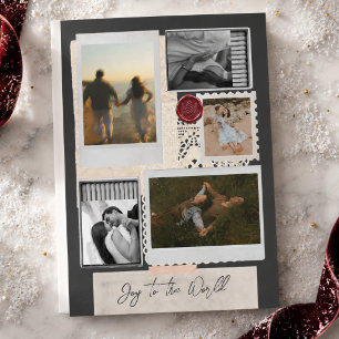 Carte de Noël Collage de Voyage Familial « Joyeux