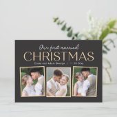 Carte de Noël Collage Jeune Marié Photo Fête (Debout devant)