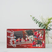 Carte de Noël Collage Photo Écriture Joyeuse 3 (Debout devant)