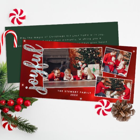 Carte de Noël Collage Photo Écriture Joyeuse 3
