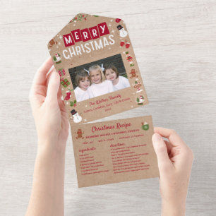 Carte de Noël Collage Recette Photo Noël