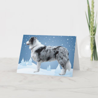 Carte de Noël Collie Bordure