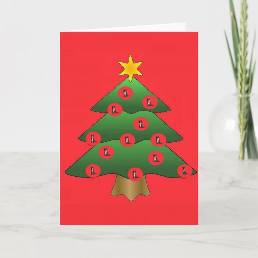 Carte de Noël Collie Bordure (Devant)
