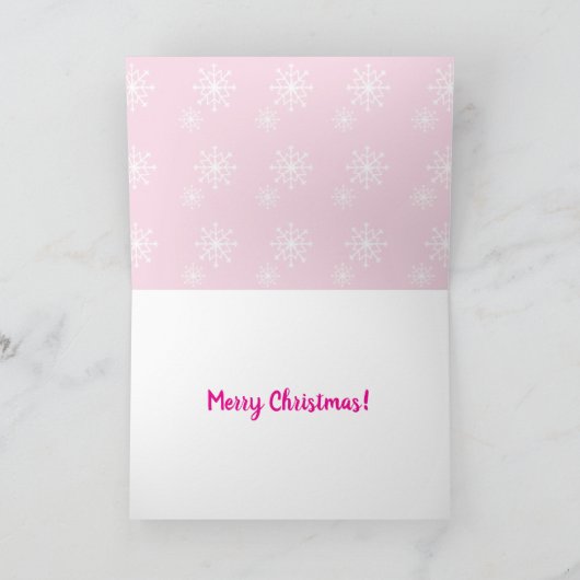 Carte de Noël Collie de la frontière rose (Intérieur)
