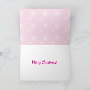 Carte de Noël Collie de la frontière rose