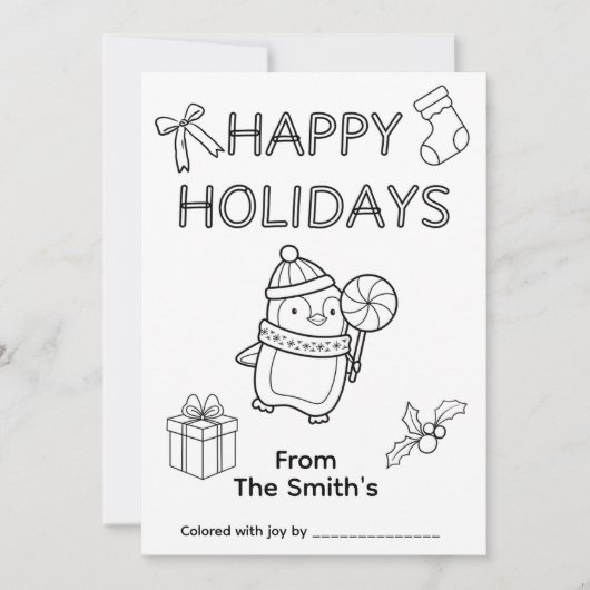 Carte de Noël colorée (Devant)