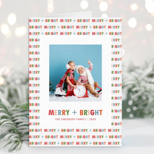 Carte de Noël colorée avec photo