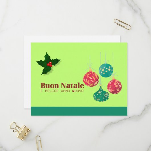 Carte de Noël colorée et joyeuse (Devant/Arrière en situation)