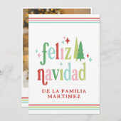 Carte de Noël colorée Feliz Navidad (Devant / Derrière)