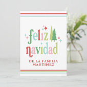 Carte de Noël colorée Feliz Navidad (Debout devant)