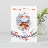 Carte de Noël colorée Meowy (Debout devant)