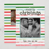 Carte de Noël colorée personnalisée (Devant / Derrière)